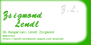 zsigmond lendl business card